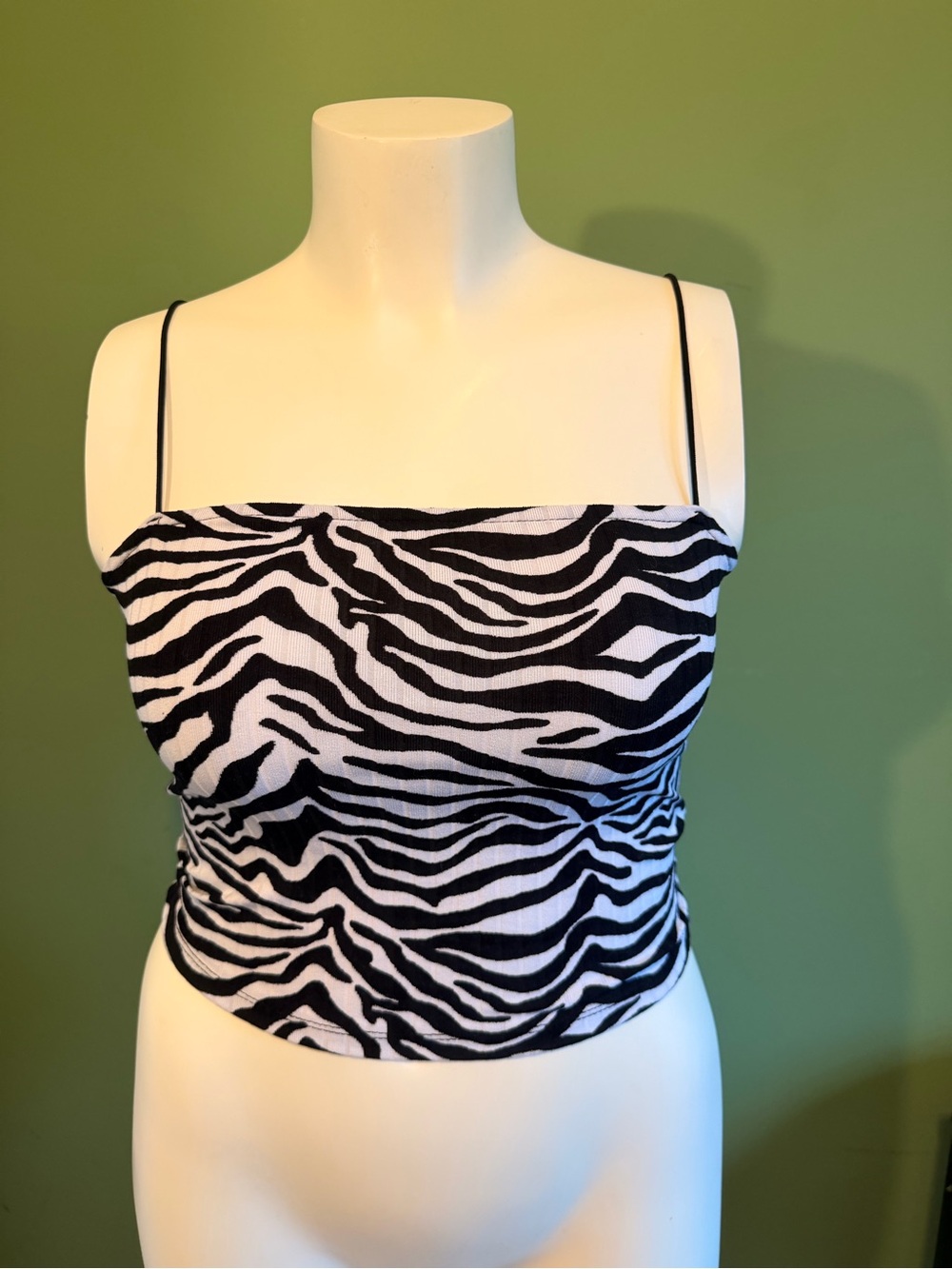 ❤️ 2 for $10 ❤️ Zebra Print Spaghetti Strap Cami - Black & White
